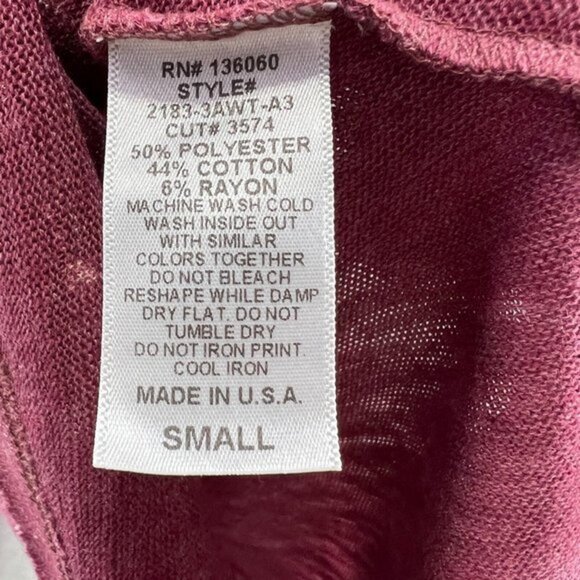 Project Social T Womens Small Geo Red Long Sleeve Lightweight Knit‎ NWT - Picture 10 of 12